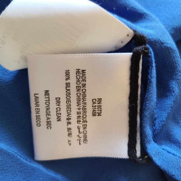 BCBG MaxAzria 100% silk blue strappy top - Picture 5 of 5